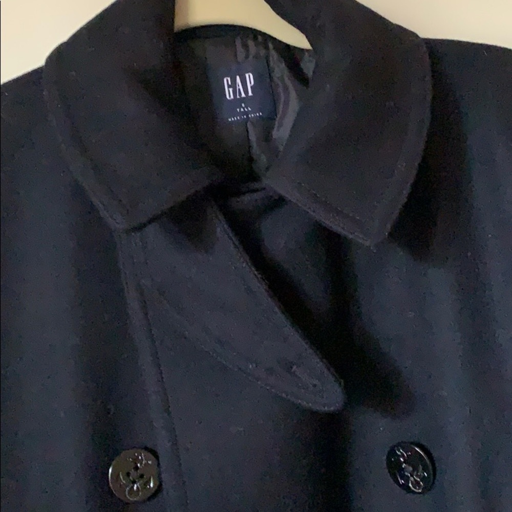 Gap Classic navy pea coat, size sm tall